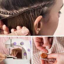 Needle And Thread Set 6pcs Professional Hair Extension Tools Curved Needle With Threads For Making Wig DIY Hand Sewing Hair Weave Extension - Multicolor - View 7