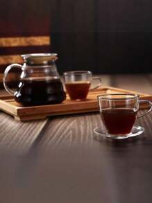 1pc Heat-Resistant Glass Pot Set, Manual Drip Coffee Maker, Filter Coffee Sharing Pot, Thick Glass Chahai Cup Back To School