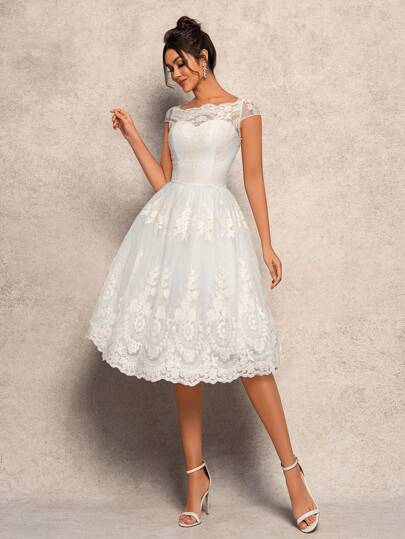 Women's Solid Color Lace Trim Sleeveless Mesh Patchwork Elegant Evening Gown,Party Dress,Prom Dress