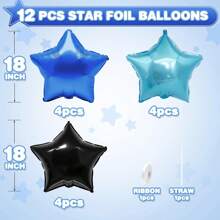 18 Inch Giant Star Foil Balloons - Shiny Metallic Party Decorations For Birthday/Wedding, Festive Backdrop Photo Props, Bulk Pack Celebration Supplies