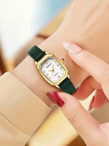 1 pieza Reloj de mujer de estilo minimalista casual con correa, versátil para uso diario