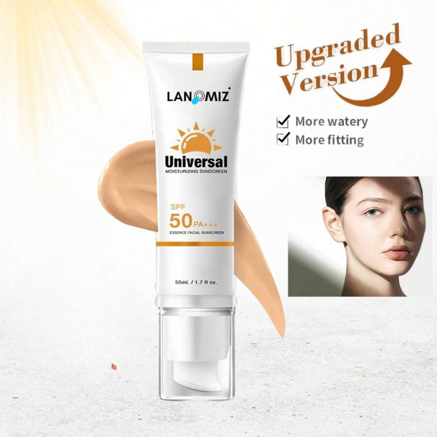 SPF 50 Tinted Sunscreen Face Cream, Hydrating & Non-Greasy Sun Protection, UVA/UVB Defense, Water-Resistant, Suitable For All Skin Types, Travel Size - 米色 - 查看 1