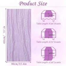 3pcs/Set Light Purple Cheese Cloth Table Runners 35x157 Inches Bohemian Sheer Lavender Cheese Cloth Rustic Transparent Tablecloth, Ideal For Wedding, Bridal Shower, Celebration, Birthday Party, Holiday, Banquet