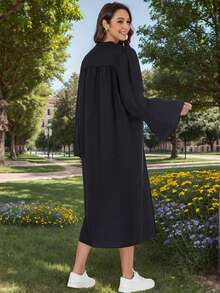 Toga de graduación de bachiller, toga de maestría - Negro - Ver 4