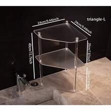 1pc Acrylic Transparent Storage Rack, Acrylic Organizer Shelf For Bathroom, Countertop, Vanity - Clear - View 11