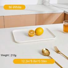 1pc Reusable Breakfast Tray, Rectangular Serving Tray, Fruit Tray, Tea Tray, Dessert Tray, Coffee Cup Tray, Decorative Snack Tray, Bread Tray, Kitchen Supplies, Dining Accessories, Tray For Coffee And Tea, Suitable For Home, Restaurant, Hotel, Cafe, Christmas And Halloween Decor - Multicolor - View 13