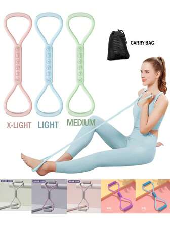 1 Peça Banda De Resistência De Treinamento De Pernas Abertas Para Ombros De Fitness De Ioga Com Esponja Absorvente Antiderrapante De Unissex Tubo De Látex Espessado