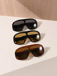 1/2/3 piezas de Gafas de moda de gran tamaño de acrílico con diseño de hongos para mujeres, regalos navideños y uso diario para vacaciones de verano en la playa, al aire  viajes - Multicolor - Ver 6