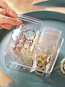 20/60pcs Pvc Transparent Resealable Jewelry Bags With Ziplock,Anti-Oxidation,Prevents Tarnishing,For Storing Earrings, Necklaces, Jewelry, Small Gift, Accessory Party Favor Pouches