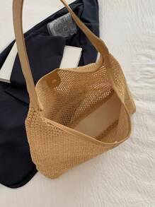 Minimalist And Stylish Casual Handbag, New 2024 Autumn Vintage Fashion Underarm Bag, Solid Color Shoulder Commuter Bag