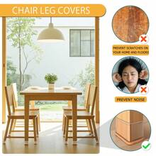 8/16pcs Chair Leg Floor Protectors, Silicone Felt Chair Leg Caps Cover Furniture Pads For Hardwood Floors, Furniture Sliders For Chair Legs