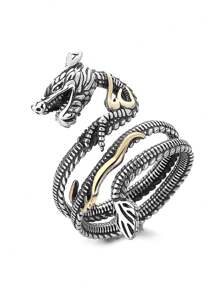 1 pieza Anillo de Dragón, diseño de extremo abierto ajustable, adecuado como regalo del Zodiaco Año del Dragón