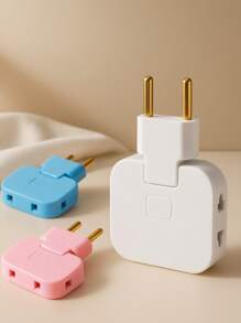 Adaptador De Tomada Benjamin Dobrável Universal Plug Colorido Conversor Europeu T 3 Saídas Bivolt Energia Articulado