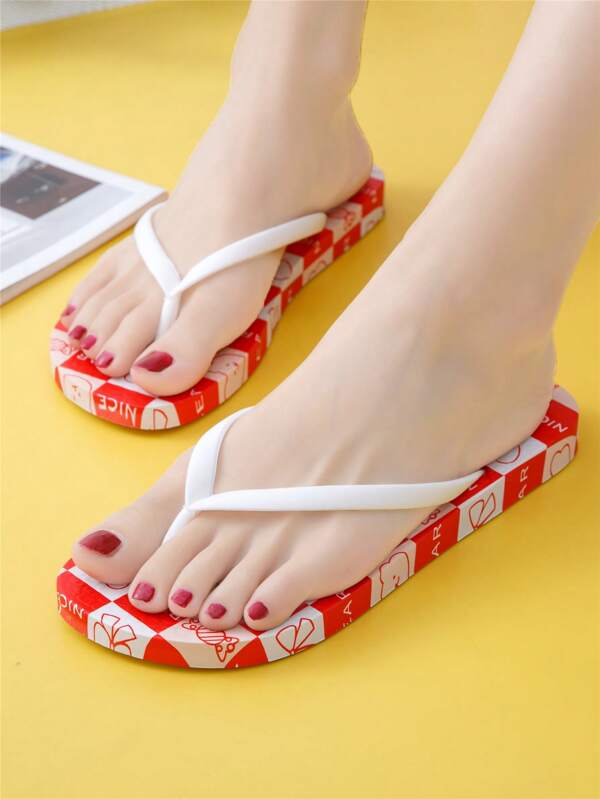 Beach Cartoon Outdoor Casual Comfortable Flip Flops, Summer