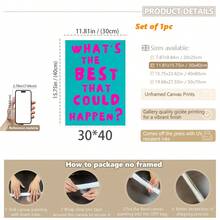 1件，帆布挂画，带框，易于悬挂，墙面艺术，海报，防水，积极向上的语录，多巴胺装饰，粉绿松石色海报，70年代时尚墙面艺术，可打印艺术品。少女宿舍时尚，文字海报，语录，家居装饰，适用于房间装饰、宿舍装饰、浴室装饰、餐厅厨房墙面艺术 - 彩色 - 查看 18