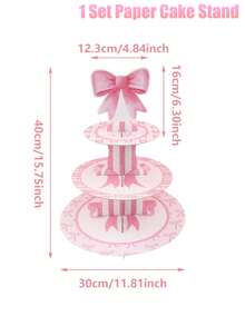 1 bộ giá đỡ bánh hình nơ hồng, giá trưng bày bánh cupcake bằng giấy hình nơ hồng dễ thương, khay bánh nhiều tầng dùng trang trí bánh kem chủ đề nơ hồng, trang trí tiệc nơ hồng, trang trí tiệc mừng em bé, đồ dùng làm bánh tự làm cho bàn tiệc nơ hồng, vật trang trí trung tâm bàn tiệc cưới màu hồng, đồ dùng trang trí tiệc sinh nhật chủ đề nơ hồng, phụ kiện trang trí bánh, quà tặng tiệc sinh nhật, đồ trang trí nơ hồng. - nơ hồng - Xem 12