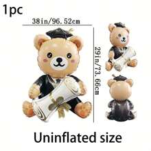 38 Inch Adorable Graduation Certificate Teddy Bear Foil Balloon, Graduation Party Balloon - Perfect For School Events And Campus Decoration