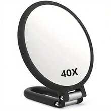 1pc 50X/40X/30X Handheld Magnifier, Double-Sided Mirror + Tweezers, 1X/40X Zoom, 360° Adjustable Handle, Foldable Travel Makeup Mirror, Handheld & Stand Design, Portable For Travel, Suitable For Daily Makeup, Shaving, Eyebrow Grooming, Great Gift - Multicolor - View 19