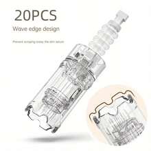 Dr.pen 20 件 A10 微针笔替换墨盒 - 12/24/36/42 针 Nano-R 微针真皮笔，无香塑料，适合所有肤质，无需电源，美容设备 | 专业护肤 | 塑料，A10 微针真皮面部身体护肤工具包专业版，替换一次性针头墨盒，家用护肤工具，一次性替换零件