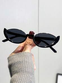 1 副女士猫眼无框时尚眼镜，适合夏季海滩度假、户外、旅行的街头风格 - 紫色 - 查看 2