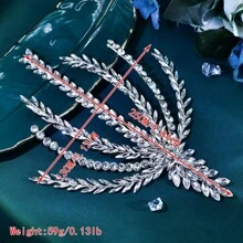 Wedding Season Headdresses, Simple Comb Headdresses With Silver Rhinestones, Crystal Hair Accessories To Match Evening Dresses, Bridal Forehead Chain Headdress Pendants With Handmade Rhinestones, Bendable Dress Accessories