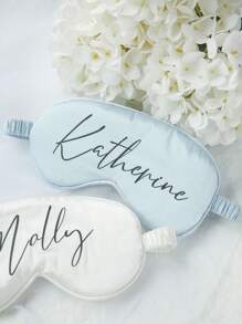 3 pièces Masque pour les yeux personnalisé avec un chouchou et un sac de rangement. Masque de sommeil monogramme personnalisé, chouchou à cheveux. Meilleur cadeau de demoiselle d'honneur, cadeau de fête de mariage. Faveur de mariage personnalisée. Ensemble de masque pour les yeux et chouchou en satin de soie imitation . Cadeau pour les demoiselles d'honneur, faveurs de mariage