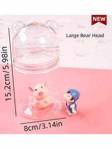 1pc Simple Transparent Compartment Snack Jar, Clear Plastic Cookie Jar - Transparent - View 6