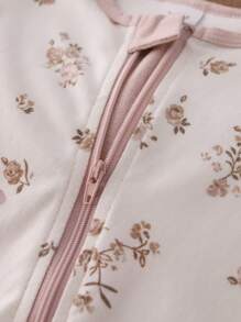 Summer Fresh Sweet Female Baby Clothes Floral Print Crew Neck Short Sleeve Comfortable Jumpsuit Everyday Casual Wear Girl Clothes One Piece