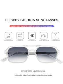 Colored Lens Glasses. New Model Sunglasses, 100% UV Protection. - 黑色 - 查看 5