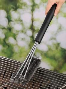فرشاة شواء متعددة الوظائف كبيرة الحجم، مزودة بشفرة، لتنظيف شبكة الشواء والفرن