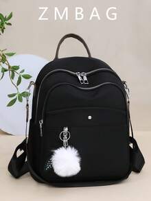 1pc Women's Large Capacity Shoulder Handbag Backpack - Black - View 2