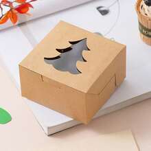 10pcs Kraft Paper Gift Box, Candy Box, Baking Cake Box, Pastry Donut Box, Macaron Packaging Box - Multicolor - View 8