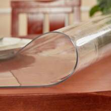 1pc 0.25mm Thick Pvc Transparent Tablecloth Desk Mat Protective Film, Waterproof, Oil Proof, Heat Resistant, Suitable For Table Cover, Tea Table, Bedside Table, Computer Desk, Office