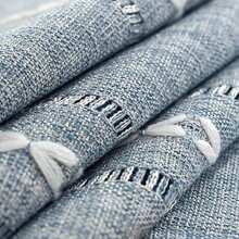 1 件波西米亚风格蓝色矩形桌布，带流苏和条纹图案，100% 涤纶编织桌布，适用于梳妆台、床头柜、橱柜、家居家具防尘罩装饰 - 彩色 - 查看 9