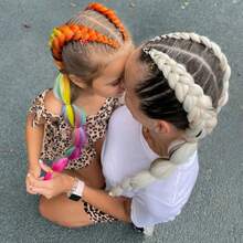 24 Inch Jumbo Braids Extensions Synthetic Braiding Hair Afro Ombre Color Kanekalon Hair For Children Braid - Multicolor - View 7