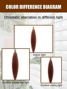 1-2 件装 26 英寸深棕色 DIY 编发接发 | 女士合成 Yaki 直发耐热蓬松马尾辫 | 适合万圣节、圣诞节、节日派对 - 深棕色 - 查看 8