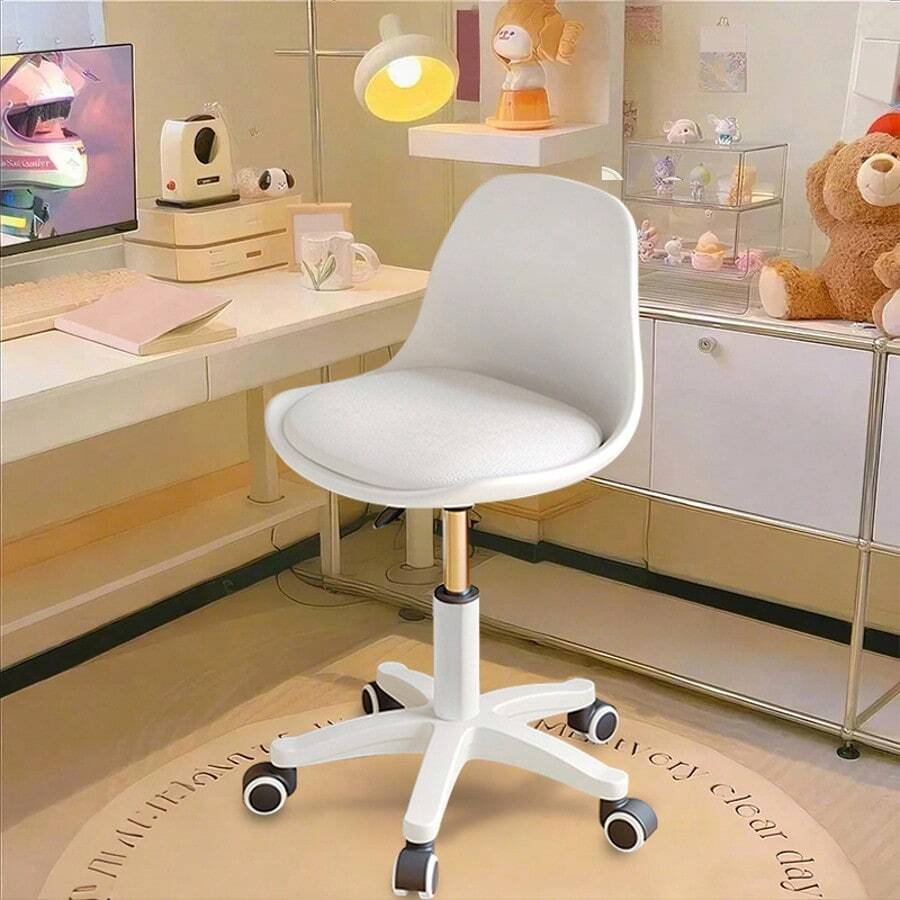 Desk Chair, Office Chair, Computer Chair, Office Stool, Chair, 32*38*25cm, Study Chair, Swivel Chair, PU Leather, Height Adjustment Function, Fatigue-Free, Silent Casters, Study Chair, Telework, Work, Working From Home