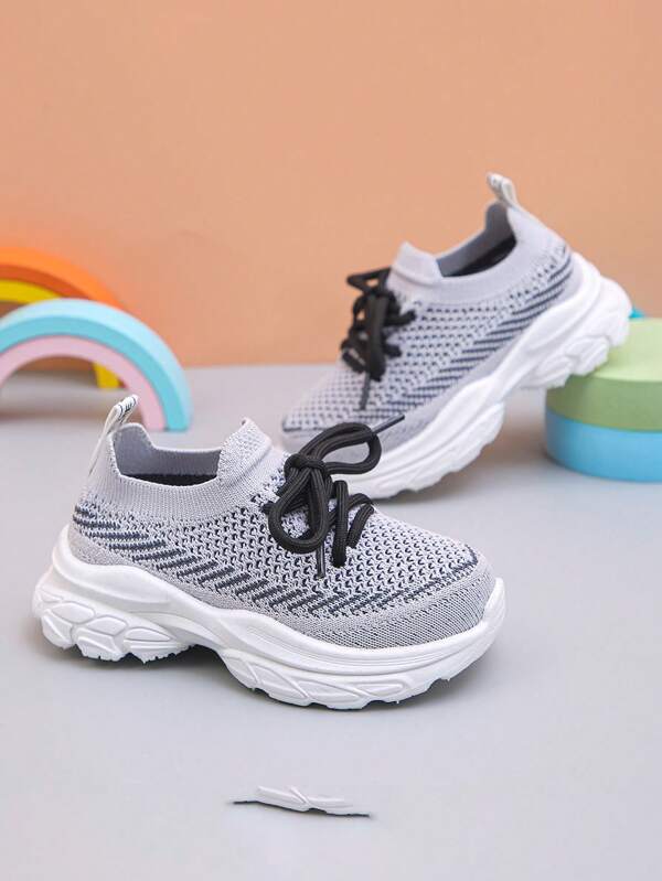 1 Pair Kids Spring & Autumn Casual Soft Sole Anti-Slip Sneakers, Breathable Mesh Upper, Fashionable & Versatile Baby/Toddler Walking Shoes