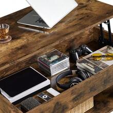 Wood Coffee Table, Lift Top Coffee Table With Storage, Lift Up Coffee Table For Living Room Furniture, Modern Rectangular Lifting Tea Table, Espresso - Rustic Brown - View 9