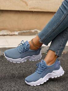 2025 新款女式豹纹运动鞋，透气系带休闲鞋厚底跑步鞋，百搭经典，透气，适合大码，白色鞋子