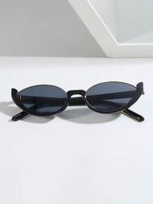 1 副女士猫眼无框时尚眼镜，适合夏季海滩度假、户外、旅行的街头风格 - 紫色 - 查看 6