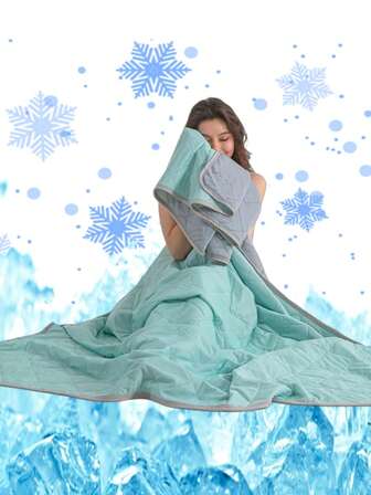 1pc Cooling Blanket For Hot Sleepers, Lightweight Cooling Throw Blanket Absorbs Heat To Keep Adults Cool In Summer, Soft & Breathable Silk-Like Material