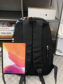 Casual Large Capacity Backpack, Fashionable Graffiti Nylon Messenger Bag For School, Student, Umbrella, Water Bottle, Tablet, Books, Travel, Including Pendant, Suitable For Halloween Anime School Supplies - Multicolor - View 7