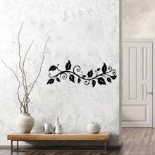 Hello Young 1 Piece Large Black Ivy Branch Metal Wall Decor, Elegant Laser Cut Decoration, Suitable For Bedroom And Living Room, Easy To Hang, An Ideal Gift For Plant Lovers, Suitable For Modern Home Decor, Home Decoration, Room Decoration, Bedroom Decoration, Bathroom Decoration, Waterproof, Rust-Proof, Durable, Wall Decoration