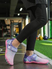 Quick-Dry Kids Outdoor Sports Shoes, Water Shoes, Beach Shoes, For Boys & Girls Ages 3-14, Breathable, Swimming, Beach, Water Play, Rubber Non-Slip Sole, Elastic Strap Magic Dual Anti-Slip, Cartoon Tropical Series