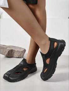 Sandalias deportivas de hombre transpirables con agujeros y cierre de punta cerrada, zapatos de agua casuales para exteriores