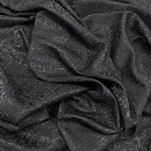 A Fabric Used For DIY Making Dresses And Suits, Luxurious Damascus Embossed Jacquard Fabric - Very Suitable For Evening Dresses, Handicrafts, Role-Playing Clothing Fabrics, 145g/M ² Pre Cut Clothing Fabric - Black - View 4