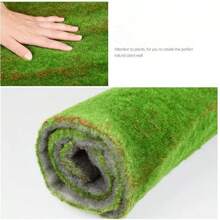 1 pieza Hoja de musgo verde realista DIY, estera de pasto con musgo falso de alta gama para paisaje en miniatura, terrario, fondo, decoración de boda, escena de cumpleaños, bonsái, patio, acuario, musgo artificial extremadamente realista