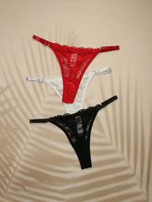 7pcs Floral Lace Sexy Ladies G-String Panties - Multicolor - View 5