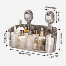 1 pièce Boîte de rangement murale, organisateur multifonctionnel élégant à ventouse, style suspendu mural sans perçage pour salle de bain, cuisine, espaces intérieurs